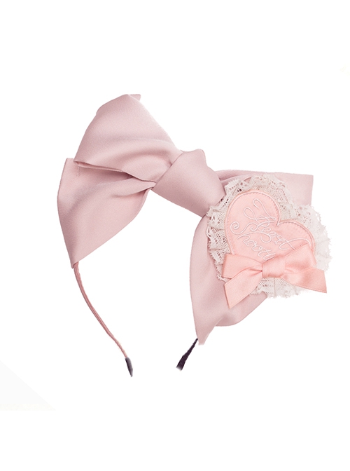 Heartbeat Series Sweet Heart Bowknot Retro Elegant Lolita Headband