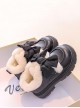 Autumn Winter Plus Velvet Girl Child Ribbon Bowknot College Style Soft Sole Low Heel Leather Short Boots