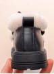 Autumn Winter Plus Velvet Girl Child Ribbon Bowknot College Style Soft Sole Low Heel Leather Short Boots