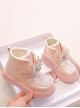 Princess Style Sparkling Diamond Bowknot Girl Kid Sweet Lolita Plus Thin Velvet Soft Bottom Snow Boots