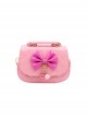 Girl Child Cute Princess Style Sweet Lolita Kid Bowknot Plaid Bead Pendant Crossbody Portable Bag