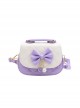 Girl Child Cute Princess Style Sweet Lolita Kid Bowknot Plaid Bead Pendant Crossbody Portable Bag