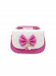 Girl Child Cute Princess Style Sweet Lolita Kid Bowknot Plaid Bead Pendant Crossbody Portable Bag
