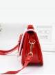 Girl Child Cute Princess Style Sweet Lolita Kid Bowknot Plaid Bead Pendant Crossbody Portable Bag