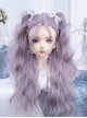 Wisteria Color Elegant Temperament Stylish Long Curly Hair Sweet Lolita Full Head Mid Split Wig