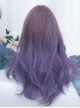 Harajuku Lotus Root Pink Purple Gradient Stylish Long Straight Large Curly Hair Flat Bangs Sweet Lolita Full Head Wig