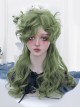 Elf Avocado Green Color Juvenile Sense Prince Stylish Curly Bangs Long Curly Hair Classic Lolita Full Head Wig