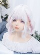 Macarons Pastel Color Hanging Ear Dye Fairy White Short Cute Fluffy Lively Curly Hair Sweet Lolita Full Head Wig