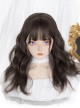 Daily Cute Brown Fluffy Long Curly Hair Natural Flat Bang Classic Lolita Full Head Wig