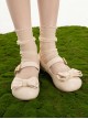 Hugging Bear Series Soft Adorable Bear Metal Buckle Bowknot Sweet Lolita Round Toe Low Heel Shoes