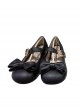 Hugging Bear Series Soft Adorable Bear Metal Buckle Bowknot Sweet Lolita Round Toe Low Heel Shoes