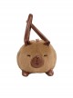 Capybara Cute Emotionally Stable Brown Plush Kawaii Fashion Crossbody Portable Small Leather Bag