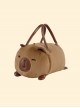 Capybara Cute Emotionally Stable Brown Plush Kawaii Fashion Crossbody Portable Small Leather Bag