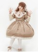 Pillow Bear Series Sweet Lolita Delicate Embroidery Lace Doll Collar Bowknot Puff Long Sleeves Dress OP