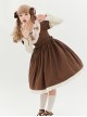 Pillow Bear Series Sweet Lolita Delicate Embroidery Lace Doll Collar Bowknot Puff Long Sleeves Dress OP