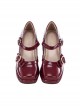 Sugar Cube Girl Series Vintage Square Toe French Mary Jane Bowknot Classic Lolita Medium Block Heel Shoes