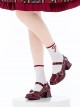 Sugar Cube Girl Series Vintage Square Toe French Mary Jane Bowknot Classic Lolita Medium Block Heel Shoes