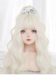 Golden Natural Simulation Elf Fairy Light Blonde Long Curly Hair Sweet Lolita Cute Flat Bangs Full Head Wig