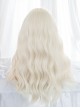 Golden Natural Simulation Elf Fairy Light Blonde Long Curly Hair Sweet Lolita Cute Flat Bangs Full Head Wig