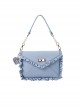 Confession Letter Series Sweet Cute Girl Bowknot Ruffles Solid Color Sweet Lolita Lady Crossbody Handbag