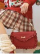 Confession Letter Series Sweet Cute Girl Bowknot Ruffles Solid Color Sweet Lolita Lady Crossbody Handbag