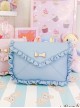 Confession Letter Series Sweet Cute Girl Bowknot Ruffles Solid Color Sweet Lolita Lady Crossbody Handbag