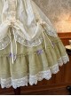 Vineyard Series Elegant Grape Vine Embroidered Lace Bowknot Apron Fake Collar Classic Lolita Short Sleeves Dress OP