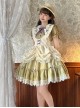 Vineyard Series Elegant Grape Vine Embroidered Lace Bowknot Apron Fake Collar Classic Lolita Short Sleeves Dress OP