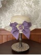 Vineyard Series Elegant Imitation Grape Jewelry Lace Ribbon Bowknot Pastoral Style Classic Lolita Straw Hat