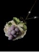 Simulated Grape Decoration Pendant Pearl Ribbon Bowknot Lace Pastoral Style Classic Lolita Necklace