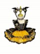 Halloween Black Yellow Pumpkin Little Devil Performance Costume Gothic Lolita Sleeveless Princess Dress JSK