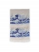 Japanese Kanagawa Famous Painting Blue Waves Elegant Retro Classic Lolita Imitation Cashmere Thin Scarf