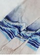 Japanese Kanagawa Famous Painting Blue Waves Elegant Retro Classic Lolita Imitation Cashmere Thin Scarf