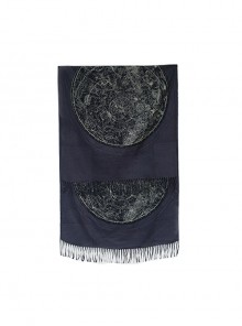 Astrology Chart Series Black Blue Cultural Creative Gift Gothic Lolita Imitation Cashmere Thin Double Sides Scarf