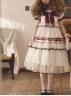 Navy One Series College Style Soft Adorable Navy Collar Stripe Bowknot Sweet Lolita Short Sleeves Long Dress