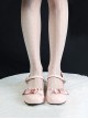 Jenny Gift Series French Ribbon Bowknot Small Square Toe Sweet Lolita Thin Shoelaces Soft Middle Heel Shoes