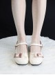 Jenny Gift Series French Ribbon Bowknot Small Square Toe Sweet Lolita Thin Shoelaces Soft Middle Heel Shoes