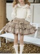 Little Puffs Series Autumn Winter Daily Versatile Creamy Apricot Slim Fit Soft Warm Lantern Sleeves Sweet Lolita Shirt