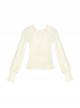 Little Puffs Series Autumn Winter Daily Versatile Creamy Apricot Slim Fit Soft Warm Lantern Sleeves Sweet Lolita Shirt