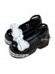 Spicy Small Bones Series Japanese Round Toe Thick Bottom Cool Harajuku Punk Style Plush Bone Rivet Uniform Shoes