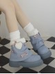 Ponyo baby series Sweet spicy vintage denim two wear plus velvet plush love sweet Lolita short boots