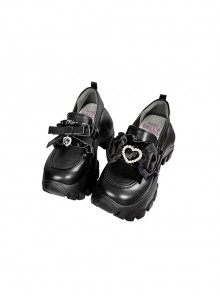 Japanese Harajuku Style Sweet Spicy Cool Black Dad Shoes Punk Gothic Uniform Platform Shoes