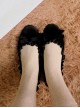 Japanese Gentleness Vintage French Style Bowknot Velvet Shallow Mouth Sweet Lolita Mid Heel Shoes