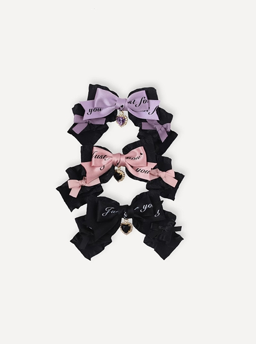 Harajuku Style Sweet Cool Landmine Girl Love Diamond Pendant Sweet Lolita Bowknot Hair Clip