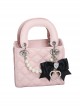 Landmine Girl Harajuku Style Sweet Cool Pearl Chain Diamond Check Elegant Princess Diana Bag Sweet Lolita Handbag