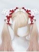 Versatile Daily Ruffles Lace Polka Dots Bowknot Strawberry Sweet Lolita Plush Bunny Hairpin