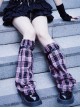 Harajuku Style Subculture Landmine Girl Cross Belt Handmade Big Plaid Sweet Lolita Long Tube Leg Covers
