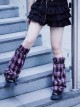 Harajuku Style Subculture Landmine Girl Cross Belt Handmade Big Plaid Sweet Lolita Long Tube Leg Covers