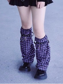 Cross Pendant Landmine Girl Subculture Harajuku Style Handmade Small Plaid Sweet Lolita Long Tube Leg Covers