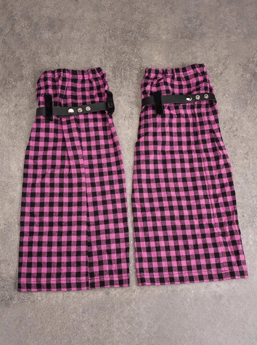 Cross Pendant Landmine Girl Subculture Harajuku Style Handmade Small Plaid Sweet Lolita Long Tube Leg Covers